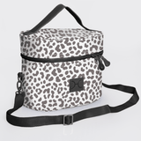 Bougie Vanity Black | Laminated Fabric with Genuine Leather Cheetah - White Vanity Fabric by Thandana