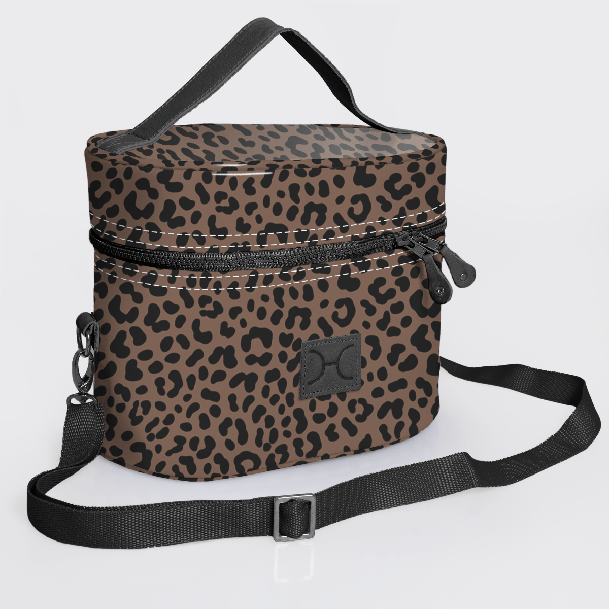Bougie Vanity Black | Laminated Fabric with Genuine Leather Cheetah - Coffee Vanity Fabric by Thandana