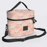 Bougie Vanity Black | Laminated Fabric with Genuine Leather Crazy Daisy - Blush Vanity Fabric by Thandana