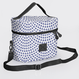 Bougie Vanity Black | Laminated Fabric with Genuine Leather Scale Away with me - Dazzling Blue Vanity Fabric by Thandana
