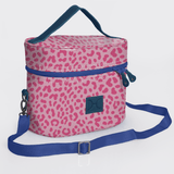 Bougie Vanity Blue | Laminated Fabric with Genuine Leather Cheetah - Pink Vanity Fabric by Thandana