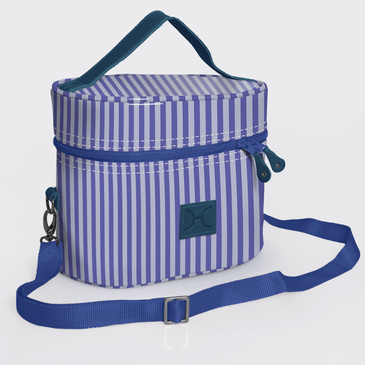 Bougie Vanity Blue | Laminated Fabric with Genuine Leather Linear - Jet Vanity Fabric by Thandana