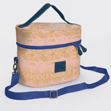Bougie Vanity Blue | Laminated Fabric with Genuine Leather Python - Bloom Vanity Fabric by Thandana