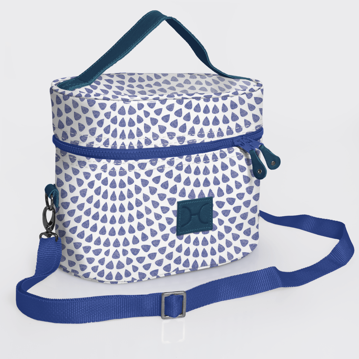 Bougie Vanity Blue | Laminated Fabric with Genuine Leather Scale Away with me - Dazzling Blue Vanity Fabric by Thandana