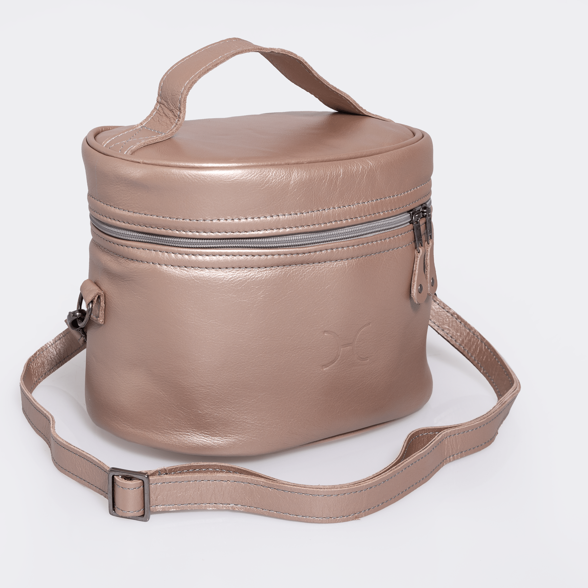 Bougie Vanity | Genuine Leather Champagne Leather Vanity Bag by Thandana