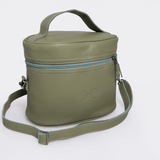 Bougie Vanity | Genuine Leather Green Leather Vanity Bag by Thandana
