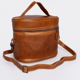 Bougie Vanity | Genuine Leather Toffee Leather Vanity Bag by Thandana