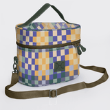 Bougie Vanity Olive | Laminated Fabric with Genuine Leather Checker - Jet Vanity Fabric by Thandana