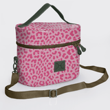 Bougie Vanity Olive | Laminated Fabric with Genuine Leather Cheetah - Pink Vanity Fabric by Thandana