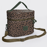 Bougie Vanity Olive | Laminated Fabric with Genuine Leather Cheetah - Coffee Vanity Fabric by Thandana
