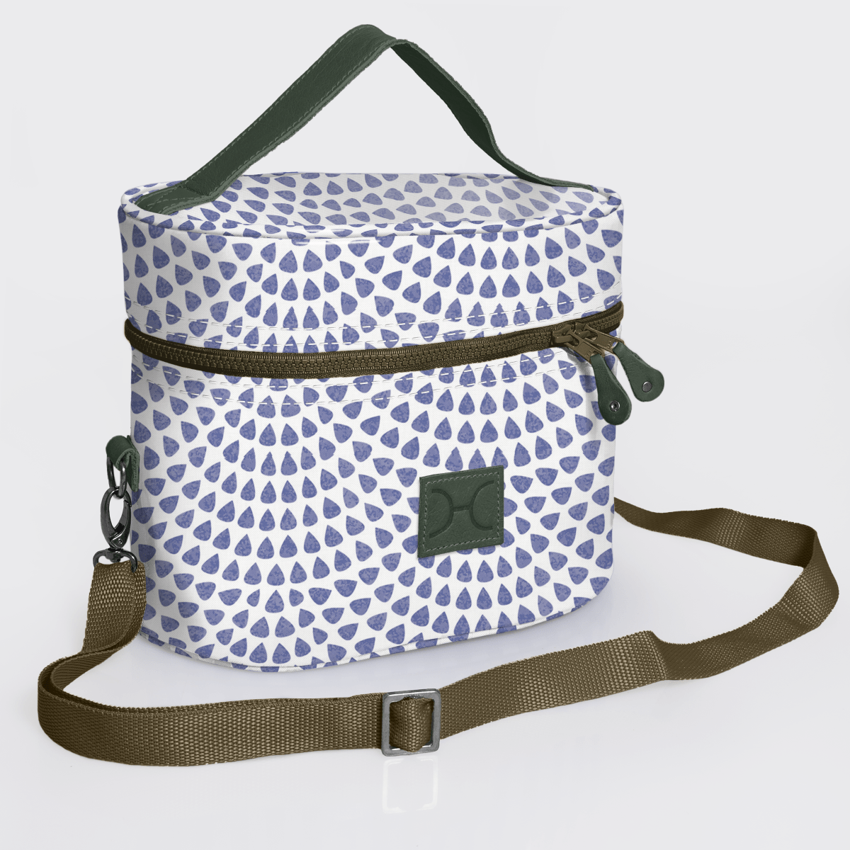 Bougie Vanity Olive | Laminated Fabric with Genuine Leather Scale Away with me - Dazzling Blue Vanity Fabric by Thandana