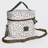 Bougie Vanity Olive | Laminated Fabric with Genuine Leather Seeds - White Vanity Fabric by Thandana