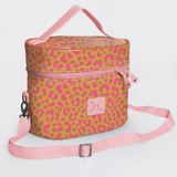 Bougie Vanity Pink | Laminated Fabric with Genuine Leather Cheetah - Preppy Vanity Fabric by Thandana