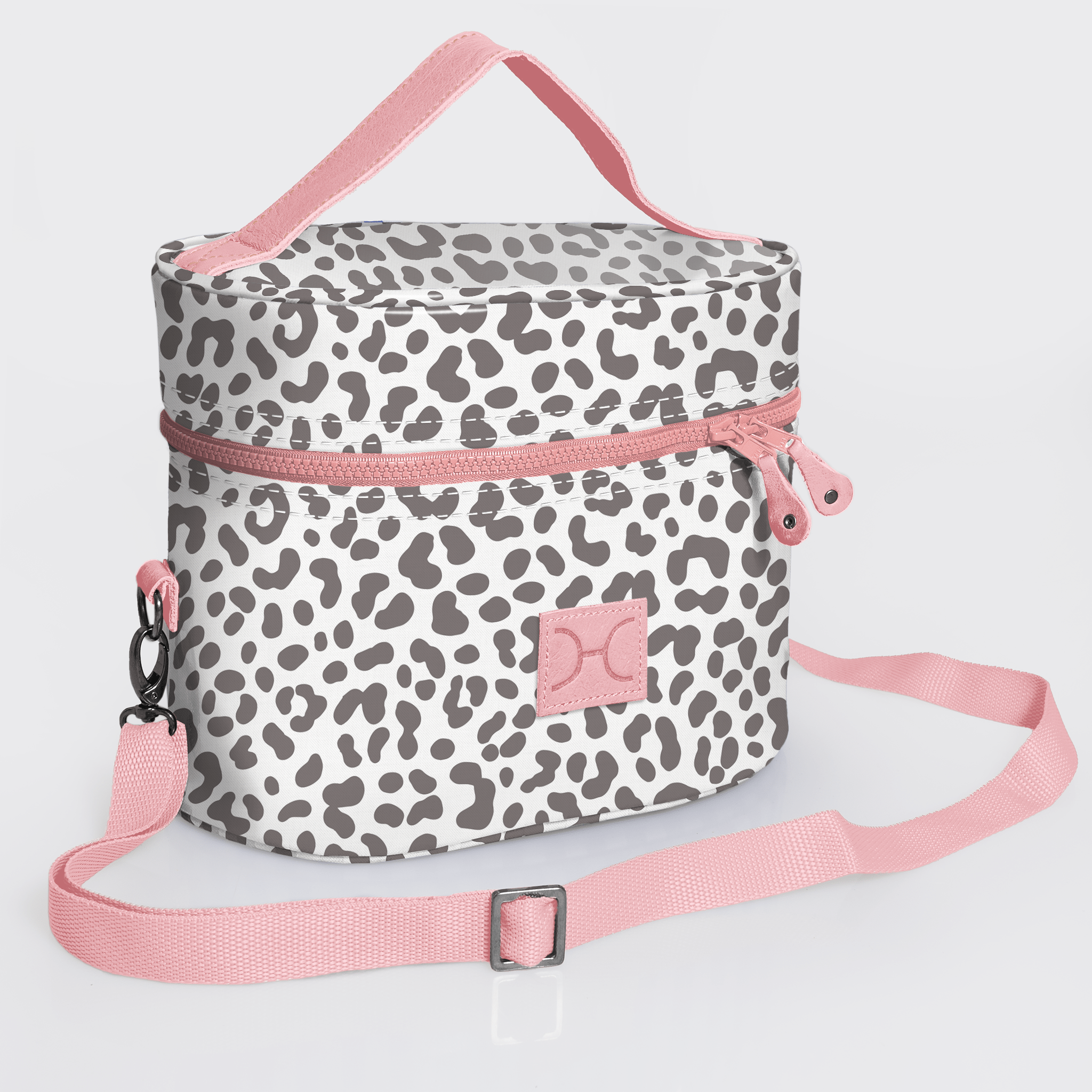 Bougie Vanity Pink | Laminated Fabric with Genuine Leather Cheetah - White Vanity Fabric by Thandana