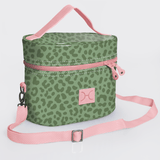 Bougie Vanity Pink | Laminated Fabric with Genuine Leather Cheetah - Olive Vanity Fabric by Thandana