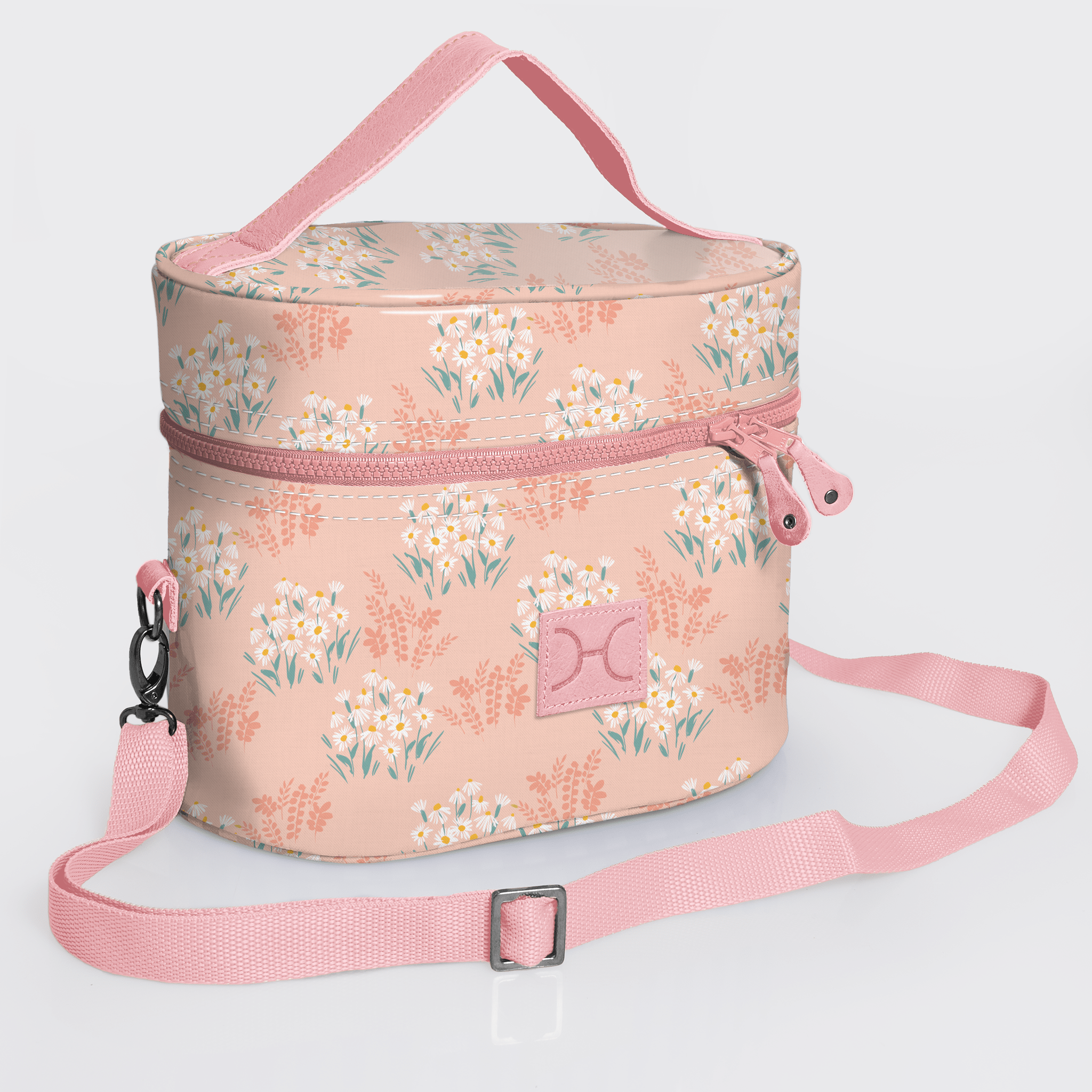 Bougie Vanity Pink | Laminated Fabric with Genuine Leather Crazy Daisy - Blush Vanity Fabric by Thandana