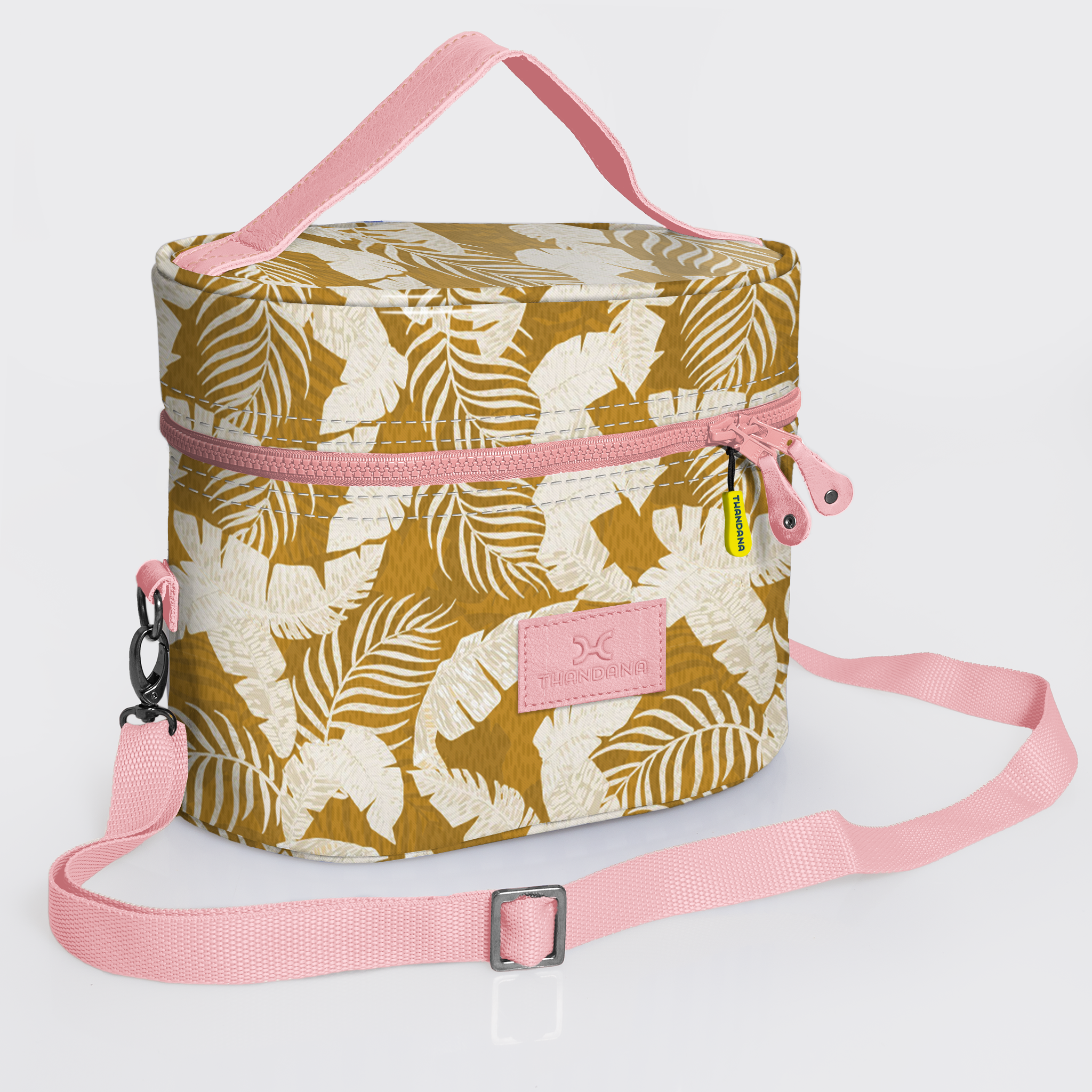 Bougie Vanity Pink | Laminated Fabric with Genuine Leather Fauna - Earth Vanity Fabric by Thandana