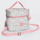 Bougie Vanity Pink | Laminated Fabric with Genuine Leather Geo - Moonstruck Vanity Fabric by Thandana