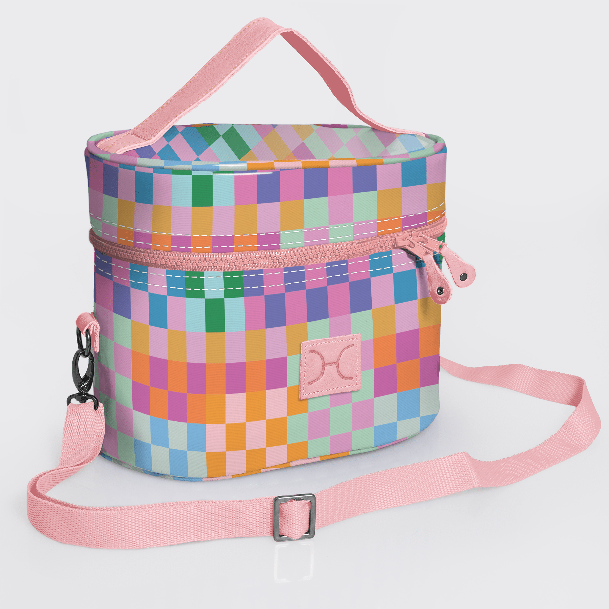 Bougie Vanity Pink | Laminated Fabric with Genuine Leather Linear - Preppy Vanity Fabric by Thandana