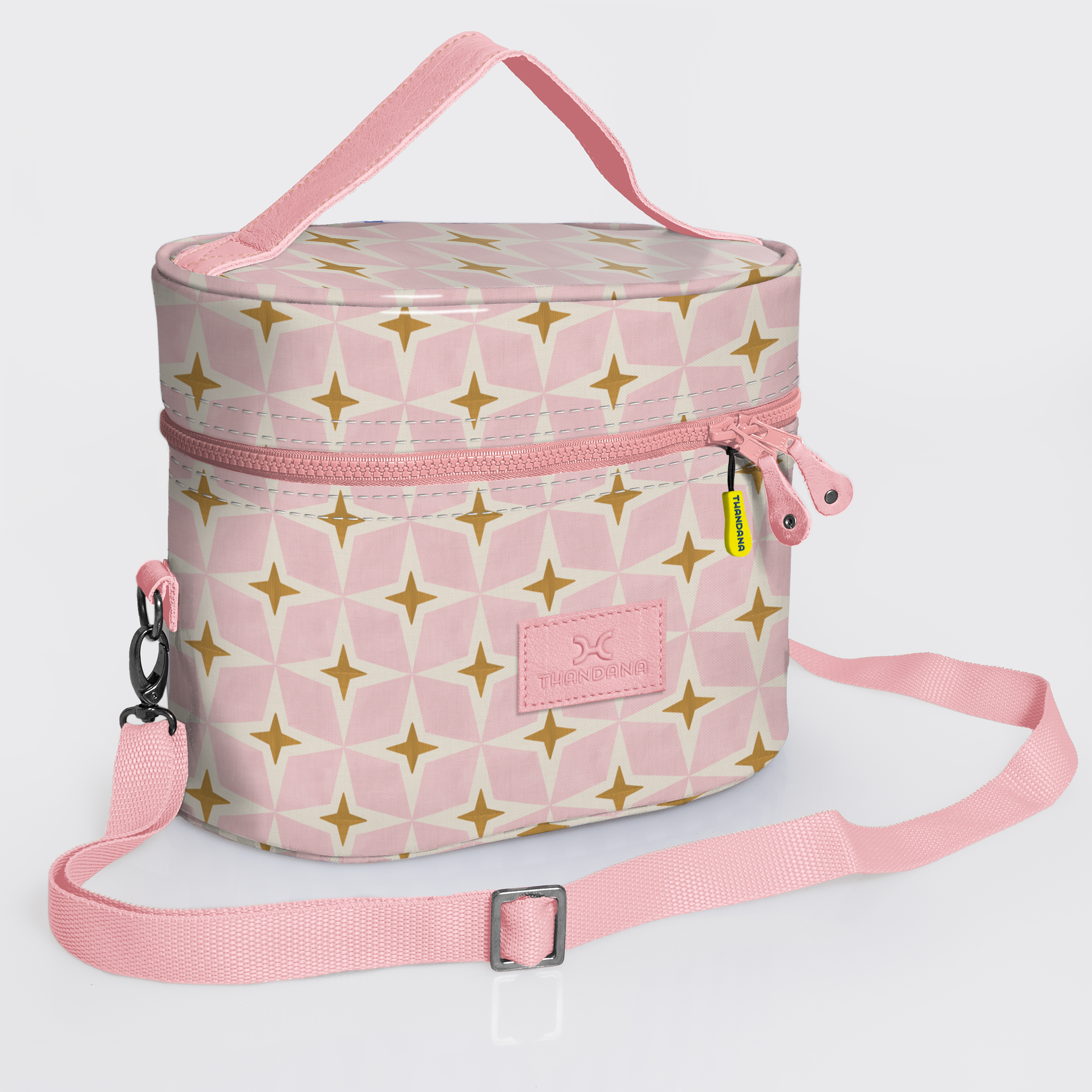 Bougie Vanity Pink | Laminated Fabric with Genuine Leather Nova - Blush Vanity Fabric by Thandana