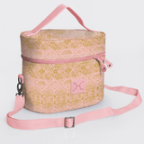 Bougie Vanity Pink | Laminated Fabric with Genuine Leather Python - Bloom Vanity Fabric by Thandana