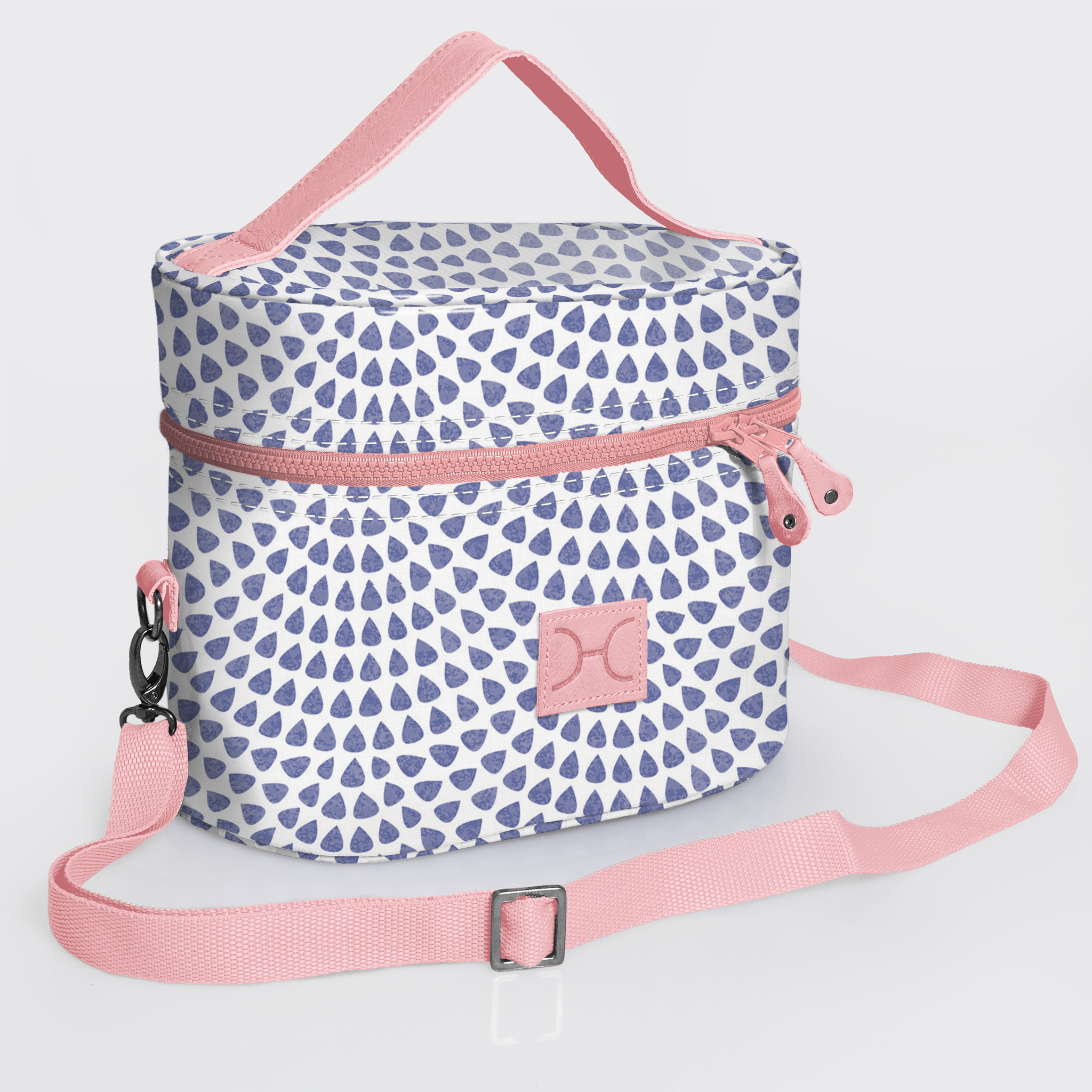 Bougie Vanity Pink | Laminated Fabric with Genuine Leather Scale Away with me - Dazzling Blue Vanity Fabric by Thandana