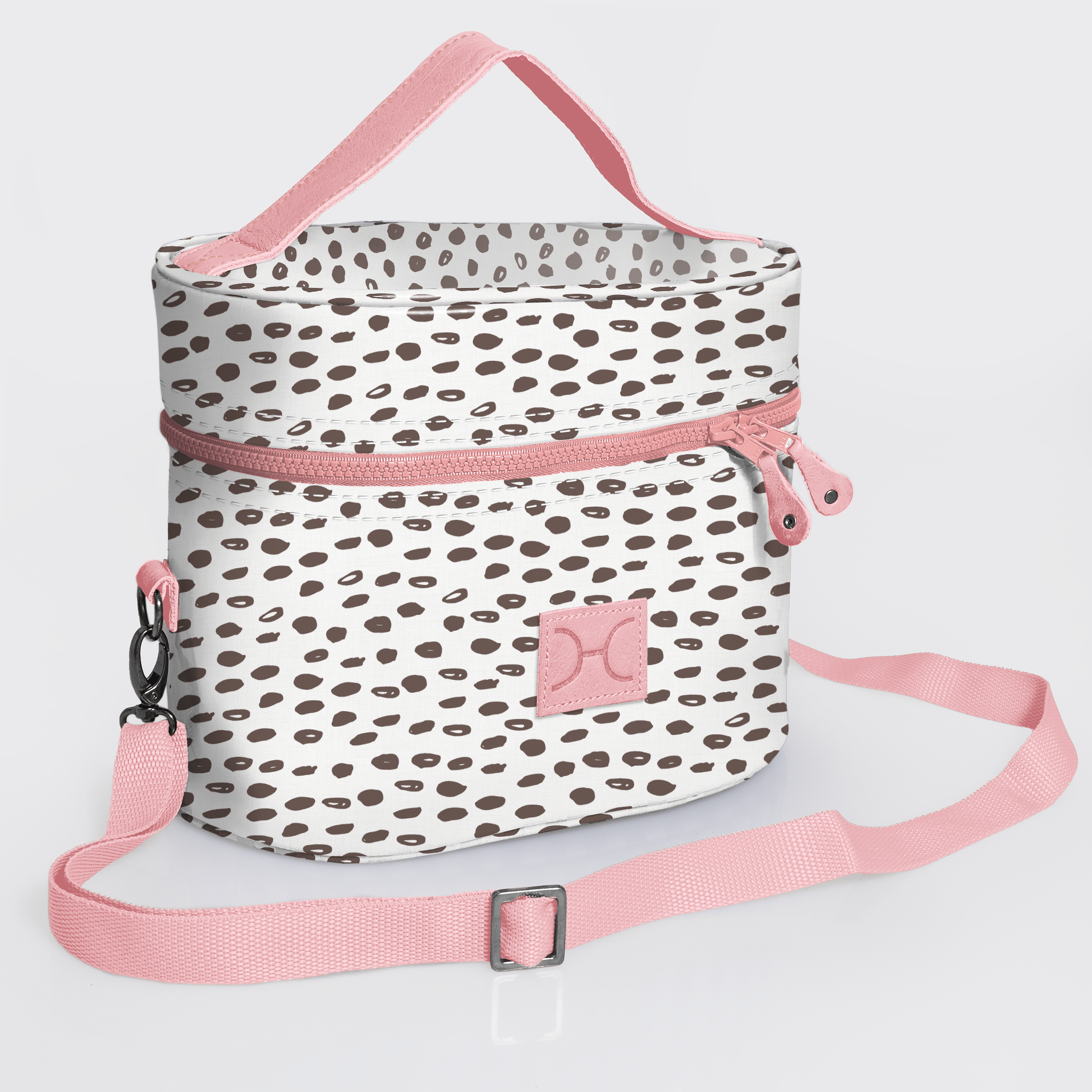 Bougie Vanity Pink | Laminated Fabric with Genuine Leather Seeds - White Vanity Fabric by Thandana