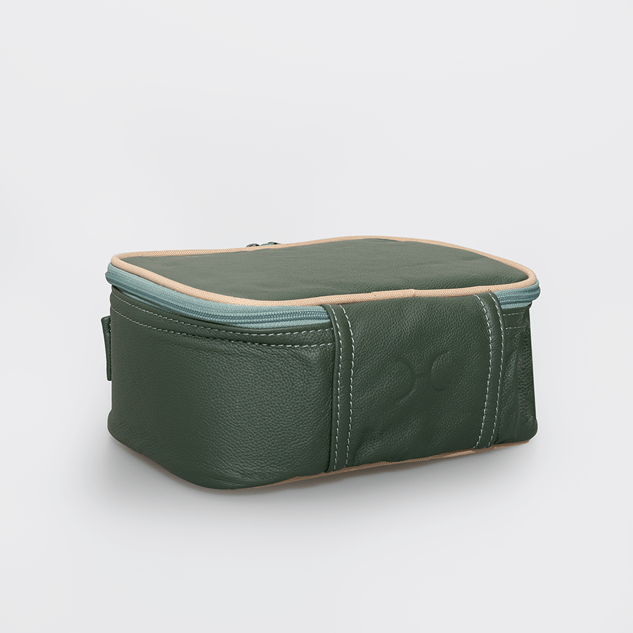 Box Vanity | Genuine Leather Basil Leather Vanity Bag by Thandana