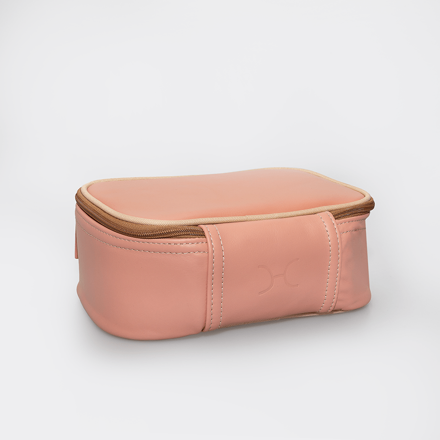 Box Vanity | Genuine Leather Coral Leather Vanity Bag by Thandana
