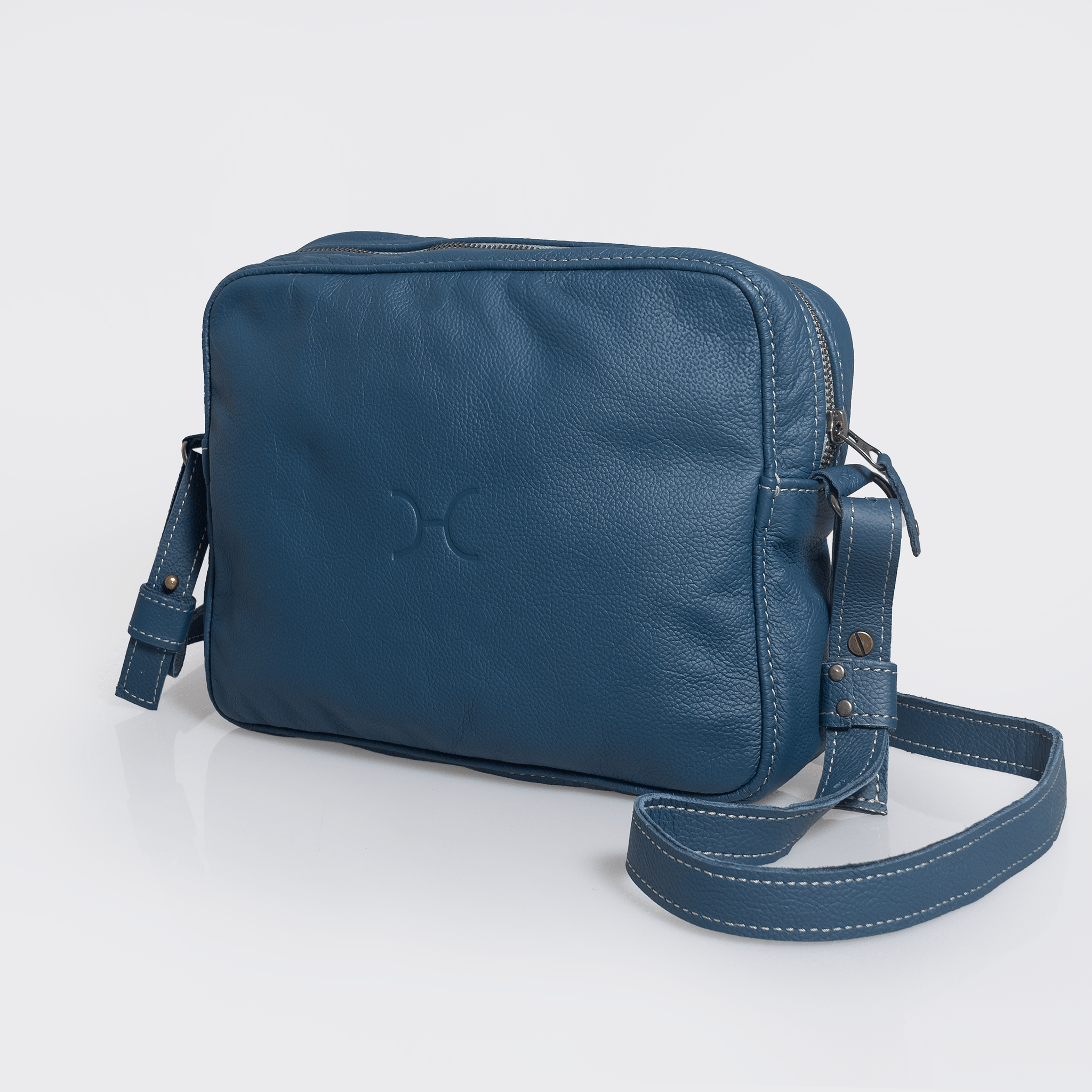 Boxy Handbag | Genuine Leather Aqua Leather / Gunmetal (default) Handbag by Thandana