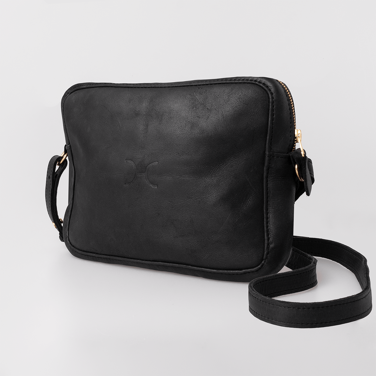 Boxy Handbag | Genuine Leather Black Leather / Gunmetal (default) Handbag by Thandana