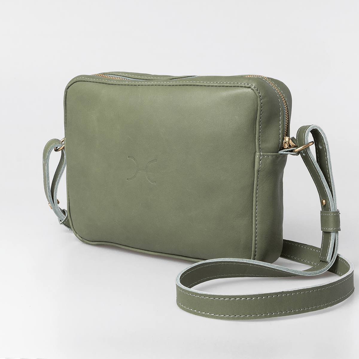 Boxy Handbag | Genuine Leather Green Leather / Gunmetal (default) Handbag by Thandana
