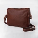 Boxy Handbag | Genuine Leather Tobac Leather / Gunmetal (default) Handbag by Thandana