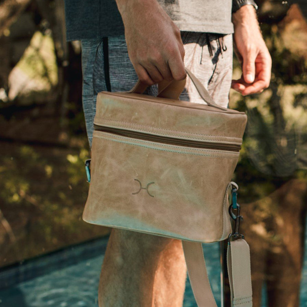 Brewski Cooler | Genuine Leather Double Decker Cooler Bag by Thandana