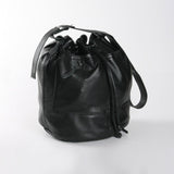 Bucket Handbag | Genuine Leather Black Leather / Gunmetal (default) Bucket Handbag by Thandana