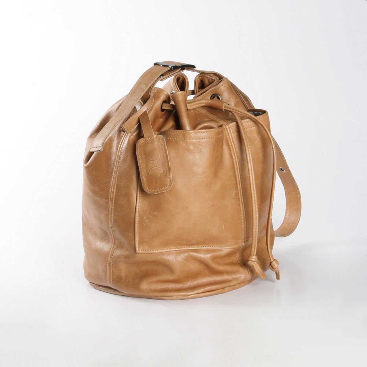 Bucket Handbag | Genuine Leather Hazelnut Leather / Gunmetal (default) Bucket Handbag by Thandana