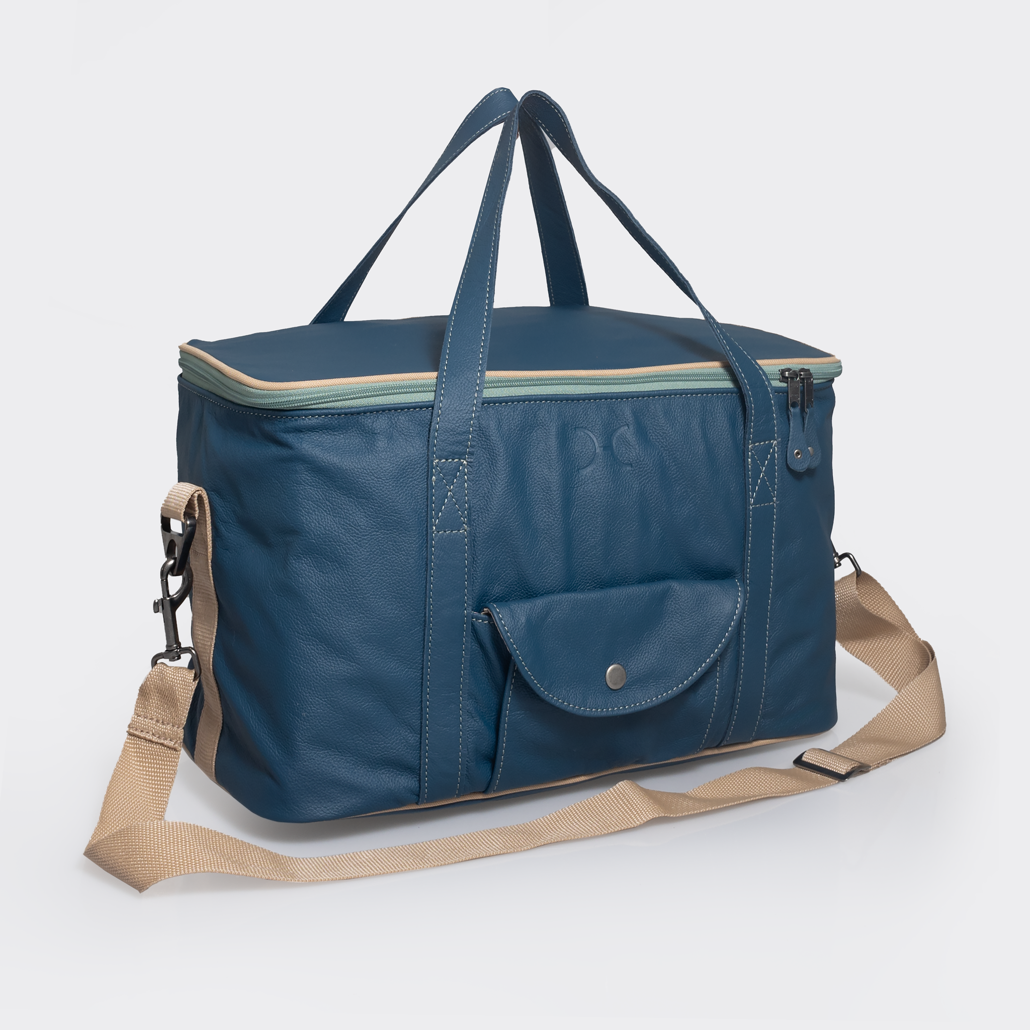 Caddy Cooler | Genuine Leather | Corporate Aqua Leather Caddy Cooler by Thandana