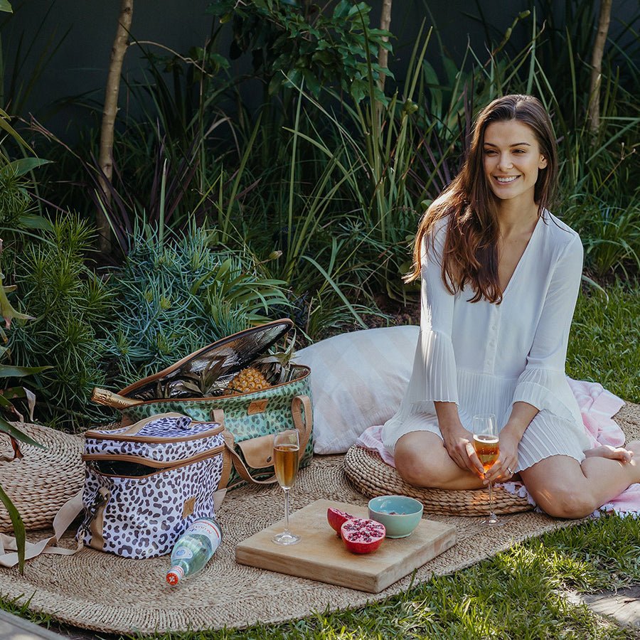 Caddy Cooler | Laminated Fabric with Genuine Leather Caddy Cooler by Thandana