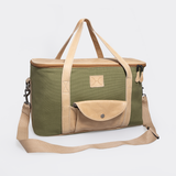 Caddy Cooler | Wax Canvas with Genuine Leather | Corporate Sage Canvas with Hazelnut Leather / Gun Metal (default)