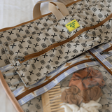 Carry All Travel Bag | Laminated Fabric with Genuine Leather Large Weekender Luggage Bag by Thandana