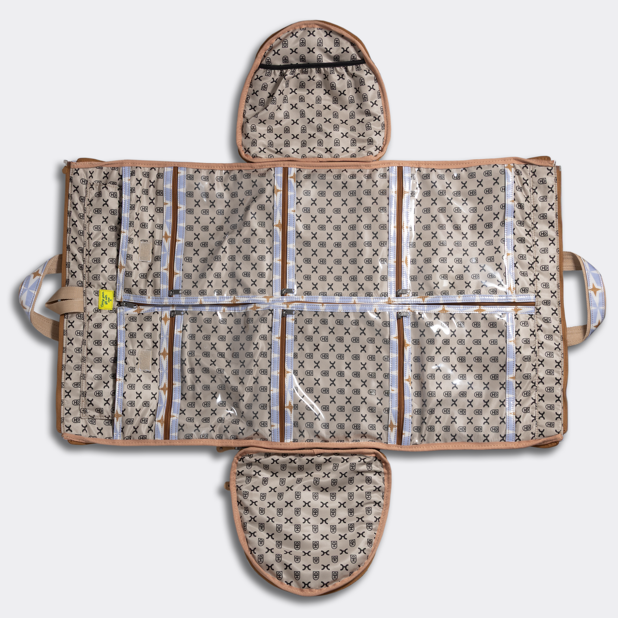 Carry All Travel Bag | Laminated Fabric with Genuine Leather Large Weekender Luggage Bag by Thandana