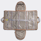 Carry All Travel Bag | Laminated Fabric with Genuine Leather Large Weekender Luggage Bag by Thandana