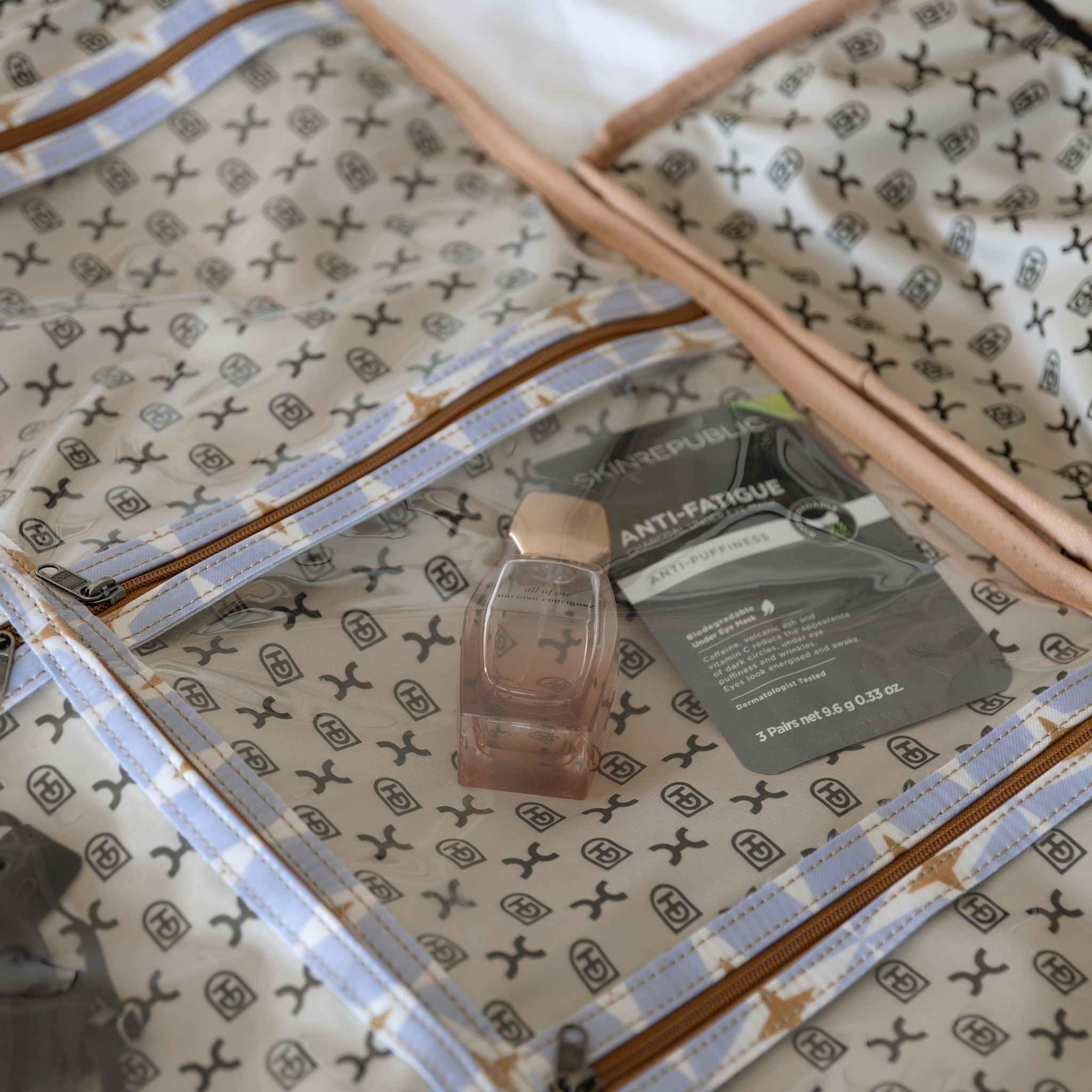 Carry All Travel Bag | Laminated Fabric with Genuine Leather Large Weekender Luggage Bag by Thandana