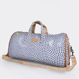Carry All Travel Bag | Laminated Fabric with Genuine Leather Scale Away with me - Dazzling Blue Large Weekender Luggage