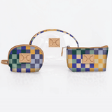 Clear Big Mouth Set | Laminated Fabric Checker - Jet / Chunky Zip Vanity Fabric by Thandana