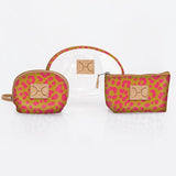 Clear Big Mouth Set | Laminated Fabric Cheetah - Preppy / Chunky Zip Vanity Fabric by Thandana