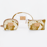 Clear Big Mouth Set | Laminated Fabric Fauna - Earth / Chunky Zip Vanity Fabric by Thandana