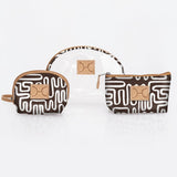 Clear Big Mouth Set | Laminated Fabric Geo - Black / Chunky Zip Vanity Fabric by Thandana