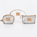 Clear Big Mouth Set | Laminated Fabric Geo - Moonstruck / Chunky Zip Vanity Fabric by Thandana