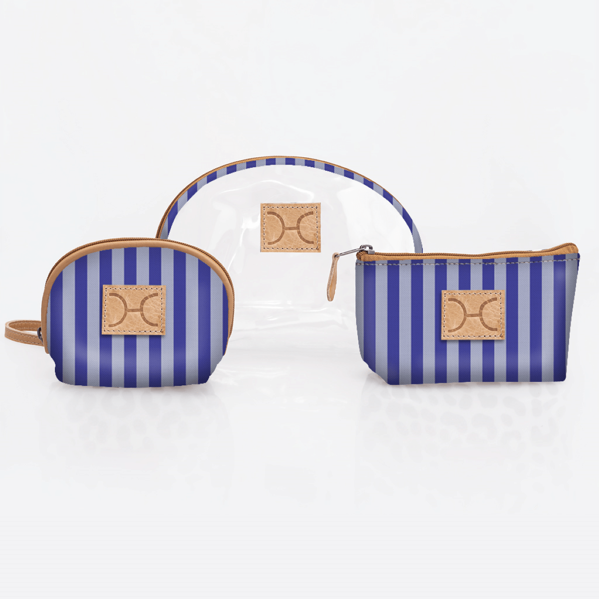 Clear Big Mouth Set | Laminated Fabric Linear - Jet / Chunky Zip Vanity Fabric by Thandana